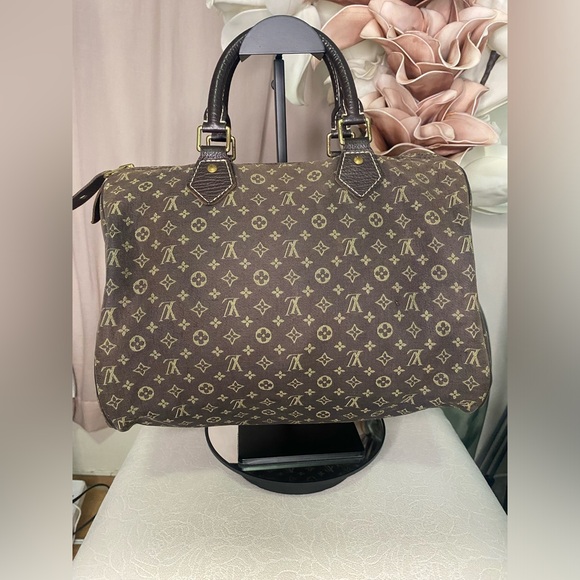 🍂LOUIS VUITTON Brown Monogram Mini Lin Speedy 30 Handbag🍂 - Picture 6 of 14